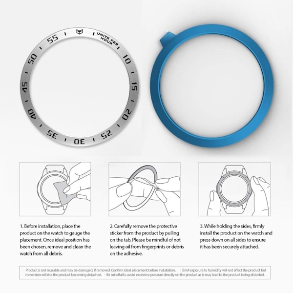 Samsung Galaxy Watch (46mm) Metallisk bezel - Sølv Silver grey