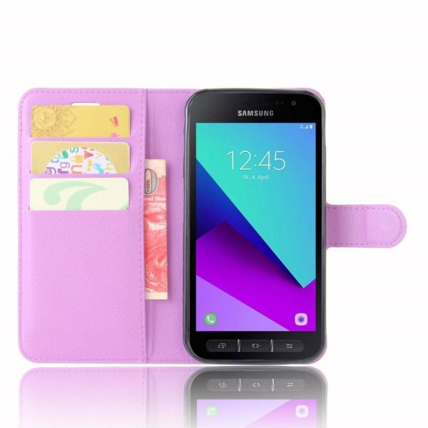 Samsung Xcover 4 Enfärgat skinn fodral - Lila Lila
