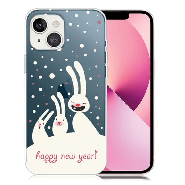 Juleveske til iPhone 13 Mini - Kaniner White