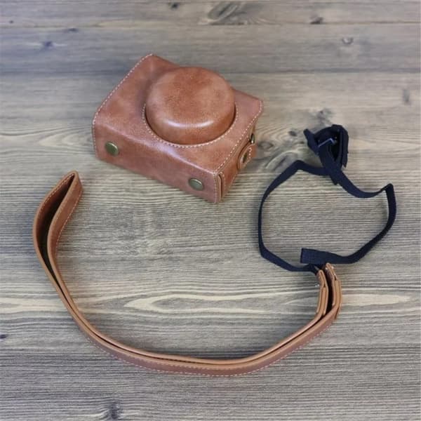 Sony ZV-1 vintage skinndeksel med stropp - Brun Brown