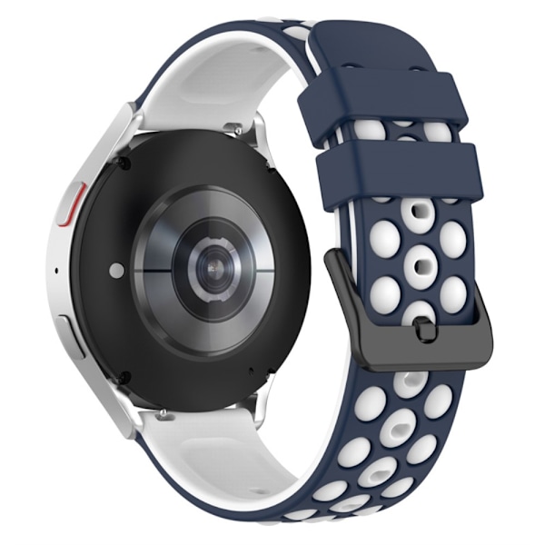 22mm Huawei Watch GT 3 Pro 46mm / Garmin Venu 2 kaksivärinen silikonikellon hihna - Keskiyön Sininen Valkoinen Blue
