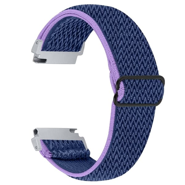 SyncUp barnklocka Elastisk mjuk nylon sportarmband med vågigt mönster - Lila + Blå Blå