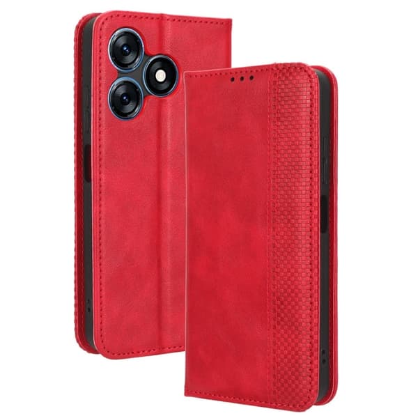 Bofink Vintage Tecno Spark 10 Læder Etui - Rød Red