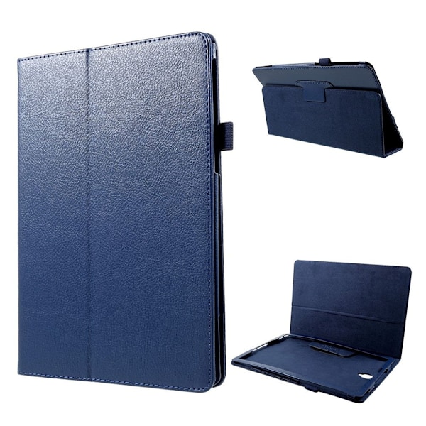 Samsung Galaxy Tab S4 Synteetti Nahkainen tabletti Suojakotelo Jalkatuella - Tumman Sininen Blue