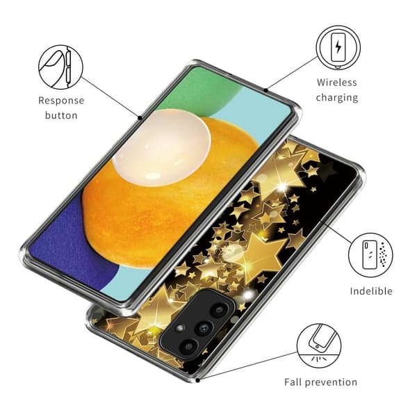 Deco Samsung Galaxy A15 skal - Gyllene Stjärnor Guld