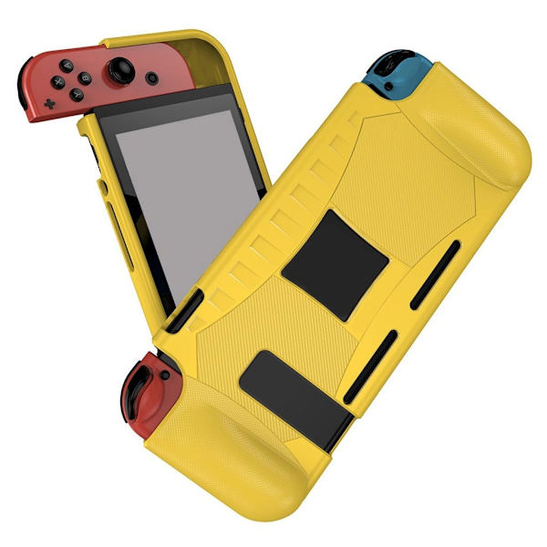 Nintendo Switch karbonfiber TPU-deksel - Gul Yellow