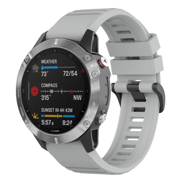 Garmin Epix / Fenix 7 silikonikellon hihna - Harmaa Silver grey