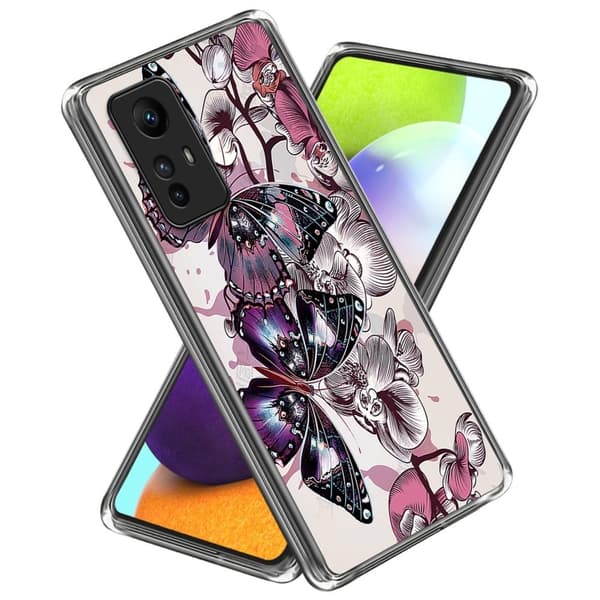 Deco Xiaomi Redmi Note 12S skal - Lila Fjärilar Lila