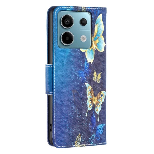 Wonderland Xiaomi Redmi Note 13 Pro 5G  flip etui - Gyldne Sommerfugle Blue