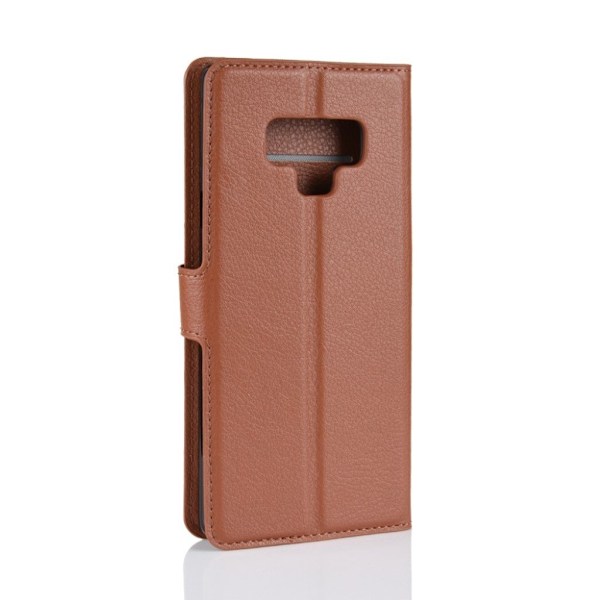 Samsung Galaxy Note 9 mobilfodral syntetläder silikon stående plånbok - Brun Brun