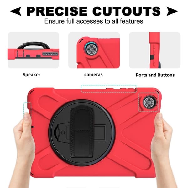 Silikoneetui med 360 graders drejning til Lenovo Tab M8 - Rød Red