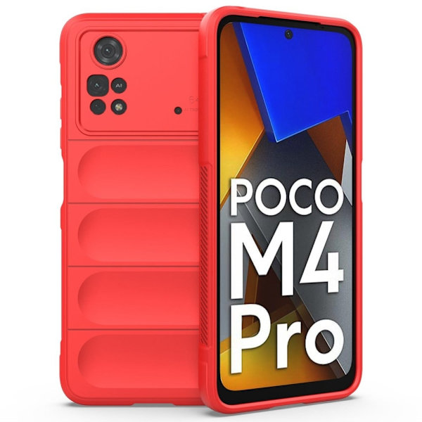 Blødt grebsformet cover til Xiaomi Poco M4 Pro - Rød Red