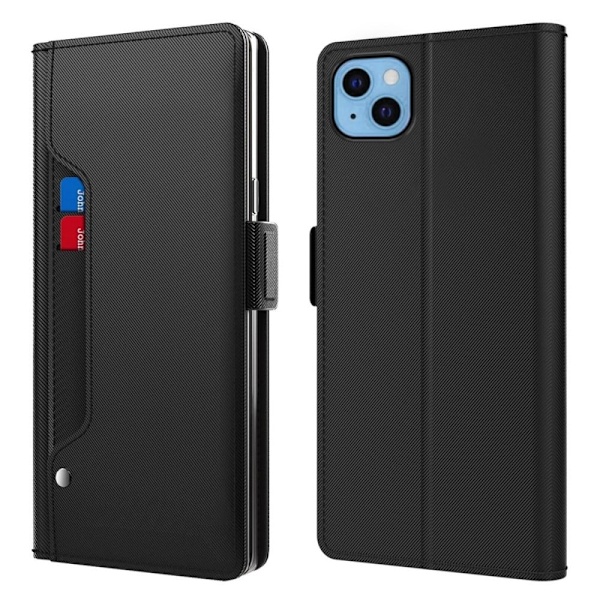 iPhone 13 etui med makeup-spejl i smart design - Sort Black