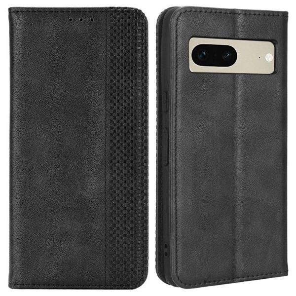 Bofink Vintage Google Pixel 7 Læder Etui - Sort Black