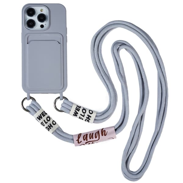 Kortholderveske for iPhone 15 Pro - Grå Silver grey