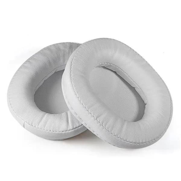 1 par Audio-Technica ATH-M50X / ATH-M40X / MSR7 / M20 ørepuder i læder - Hvid White
