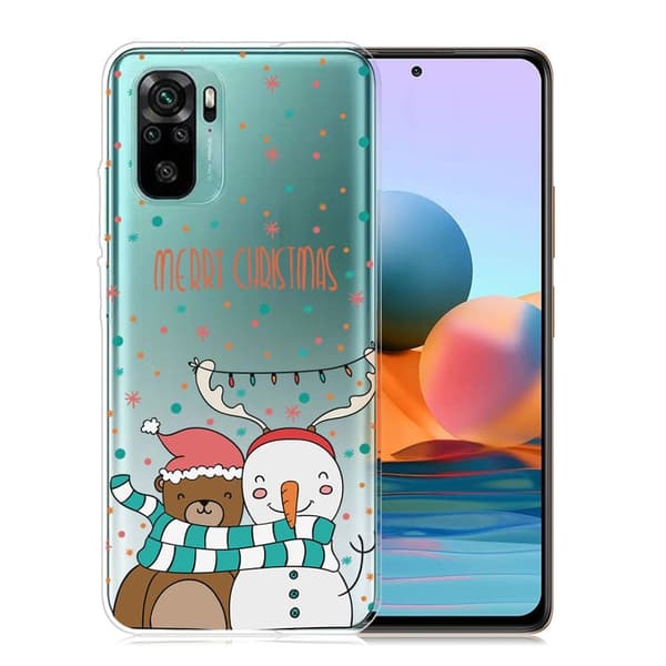 Jul Xiaomi Redmi Note 10S / Redmi Note 10 fodral - Björn Och Snögubbe multifärg