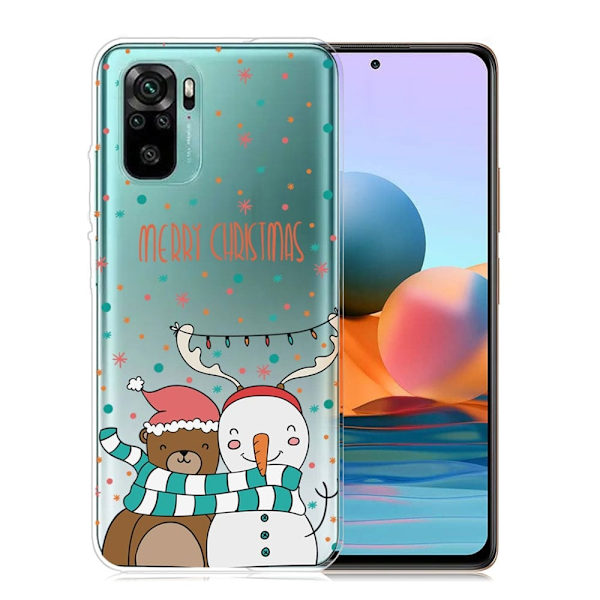 Juleetui til Xiaomi Redmi Note 10S / Redmi Note 10 - Bjørn Og Snemand Multicolor