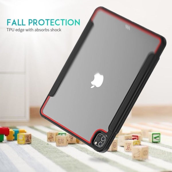 iPad Pro 12.9 inch (2020) elegant tri-fold case - Black / Red Black