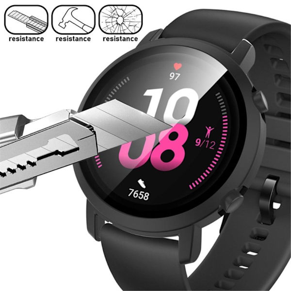 Huawei Watch GT 2 42mm cover med hærdet glas - Sort Black