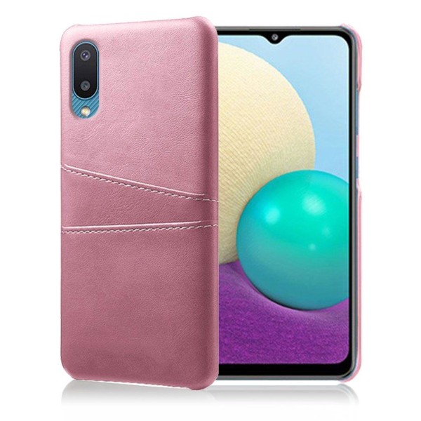 Dual Card Etui Samsung Galaxy A02 - Rødguld Pink