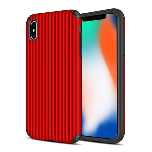Kuffertformet hybridetui til iPhone Xs Max - Rød Red