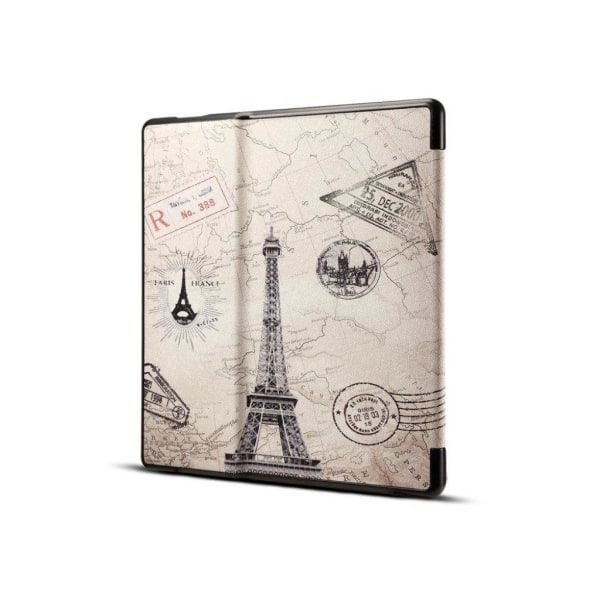 Amazon Kindle Oasis (2019) tyylikäs kuvio nahkainen flip case - Eiffel-Torni Multicolor
