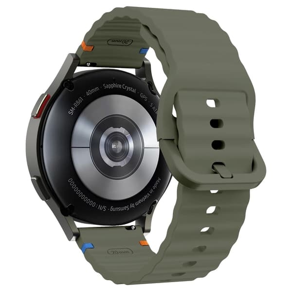 20 mm silikonerem Garminactive 5 / Garmin vivoactive 5 / Venu Sq Wave Design-urrem - Militærgrøn Green