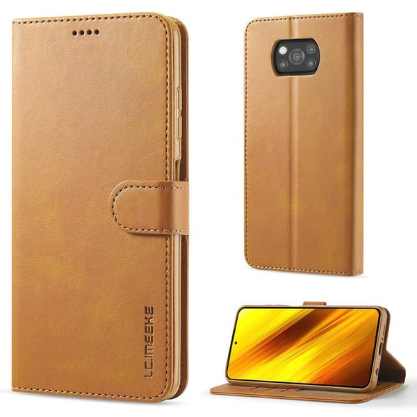 LC.Imeeke Xiaomi Poco X3 / X3 Nfc Flip Etui - Brun Brown