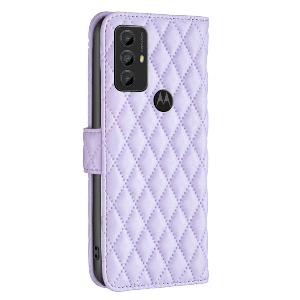 Rhombus mat Motorola Moto G Play (2023) flip etui - Lilla Purple