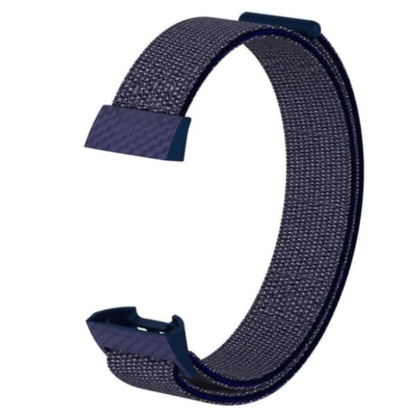 Fitbit Charge 3 tarrakiinnitteinen nylonkellonauha - Tummansininen Blue