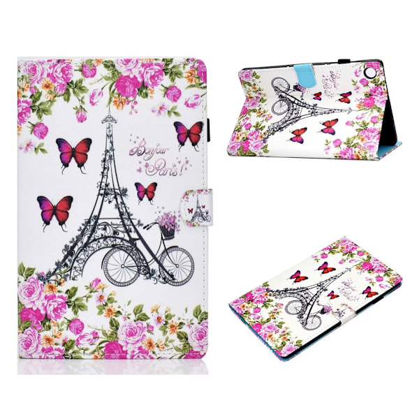 Lenovo Tab M10 FHD Plus Mønster Printing Lær Etui - Eiffel Tower Multicolor