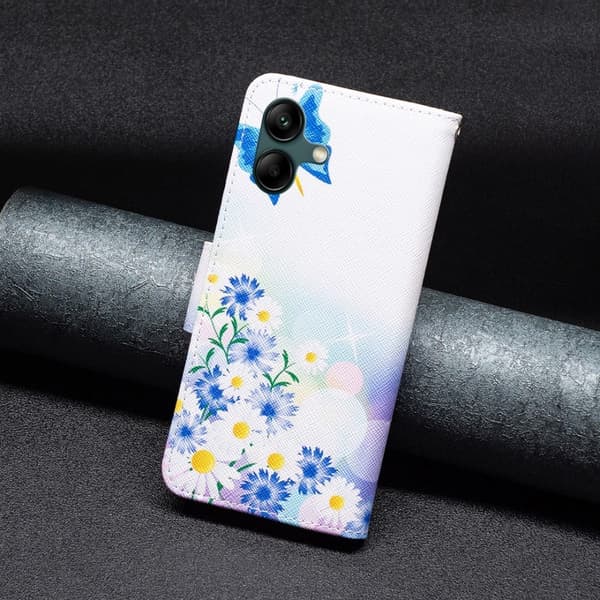 Wonderland Samsung Galaxy A05 Flippetui - Sommerfugl og Blomster Pink