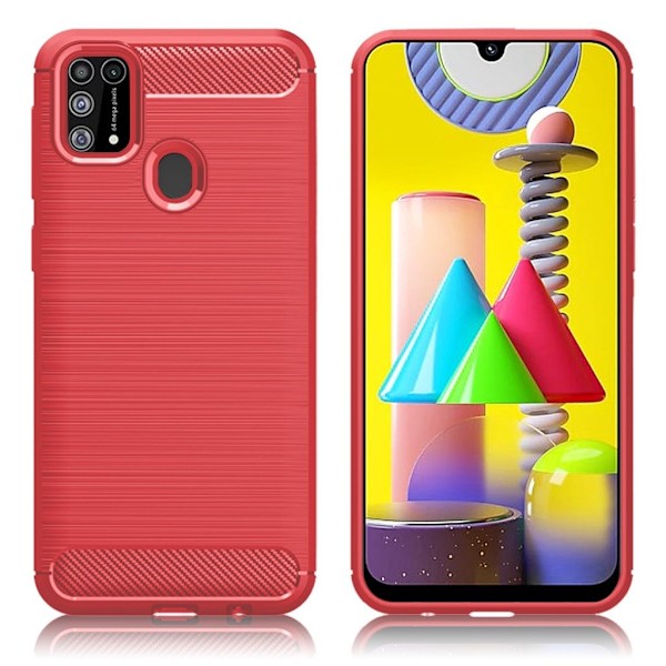 Carbon Flex kuoret Samsung Galaxy M31 – Punainen Red