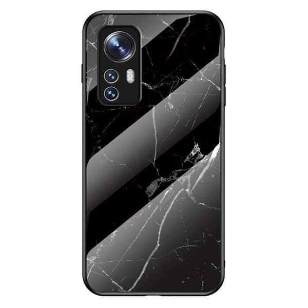 Fantasy Marble Xiaomi 12 / 12x Deksel - Svart Klinkekule Black