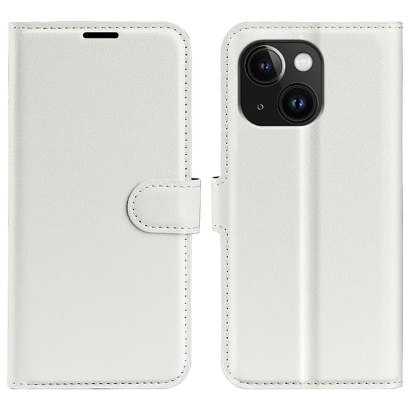 Classic iPhone 15 Läppäkotelo - Valkoinen White