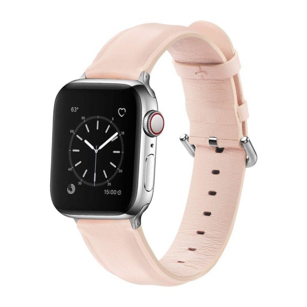 Apple Watch Series 5 40mm äkta läder klockarmband - rosa Rosa