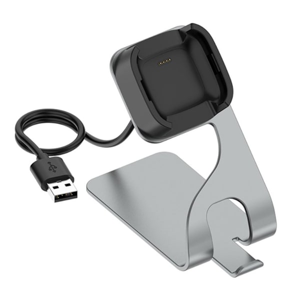 Fitbit Versa 2 ladebrakett i aluminium - Grå Silver grey