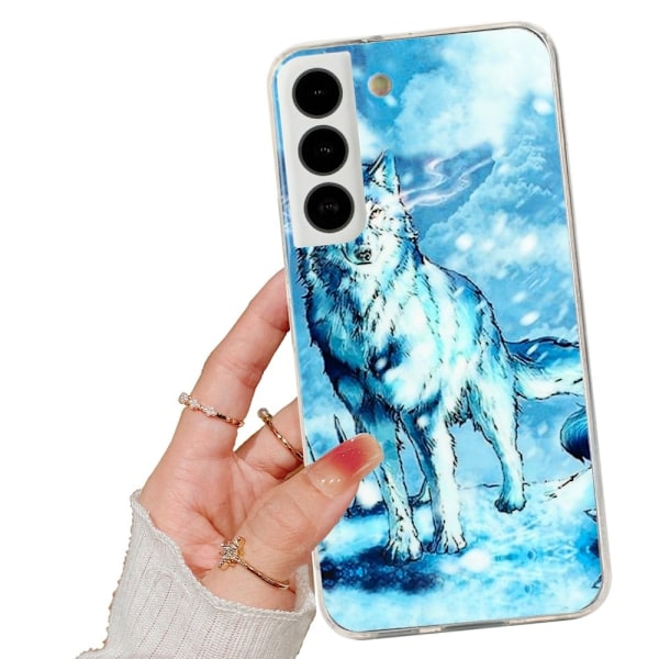 Deco Samsung Galaxy S22 Plus Etui - Sne Ulv Blue