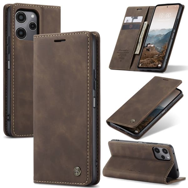 CaseMe Xiaomi Redmi Note 12R / Xiaomi Poco M6 Pro glatt etui - Kaffe Brown