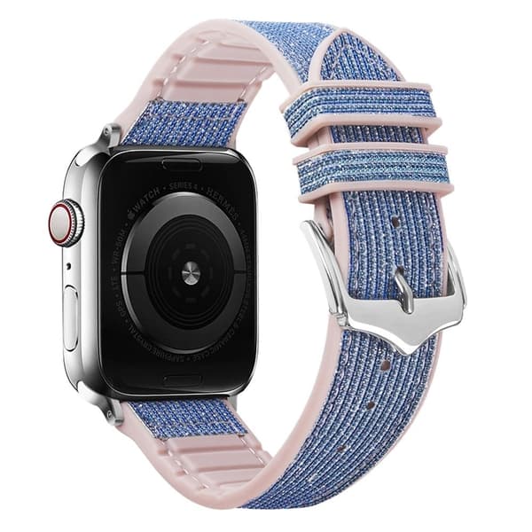 Apple Watch (41mm) skinnende glitrende silikone-urrem - Babyblå Blue