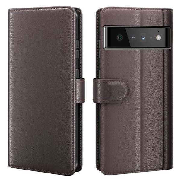 Aito nahkakotelo luottokorttipaikoilla Google Pixel 6 Pro - Ruskea Brown