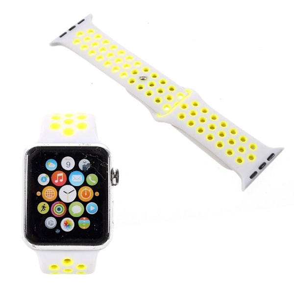 Apple Watch 42mm uniikki ranneke - Keltainen ja valkoinen Yellow