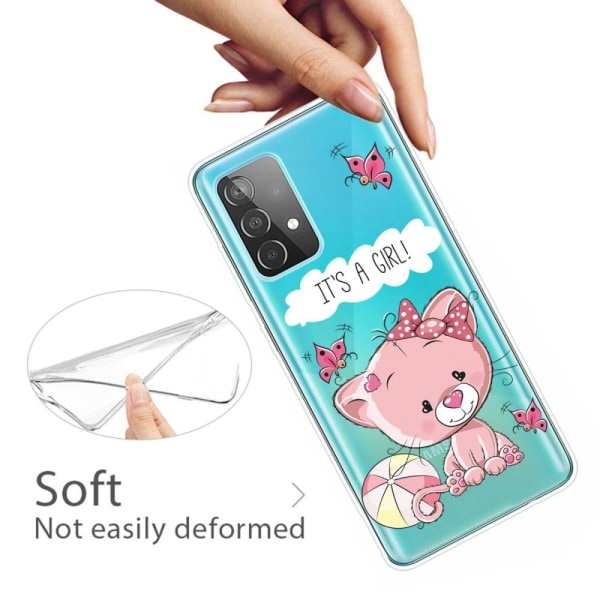 Deco Samsung Galaxy A73 Etui - Lyserød Kat Pink