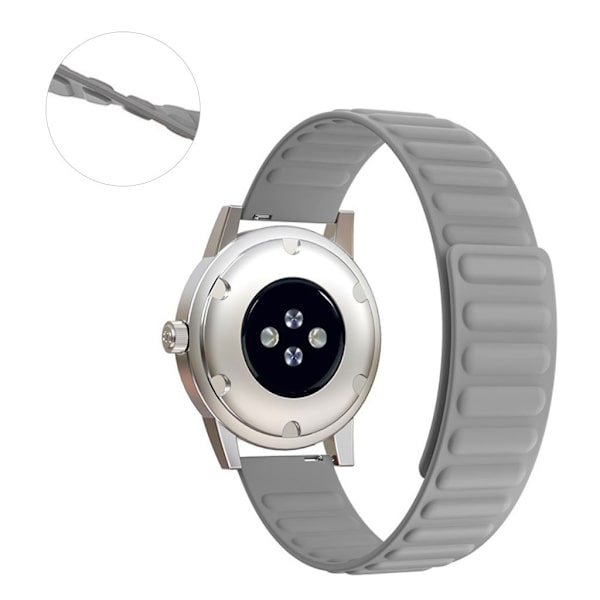 20 mm universal fleksibel klokkerem i silikon - Grå Silver grey
