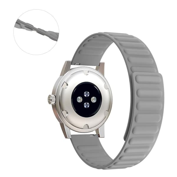 20 mm universellt flexibelt klockarmband i silikon - Grå Silvergrå