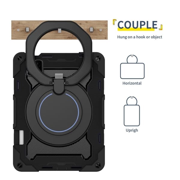 Xiaomi Pad 7 / Pad 7 Pro-etui Håndgreb Kickstand Stødsikkert og silikone tablet cover med blyantholder - Sort Black