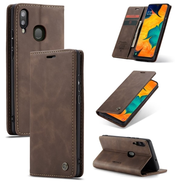 CaseMe Samsung Galaxy A40 Vintage kotelot - Kahvi Brown