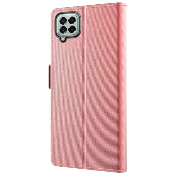 Phone Etui med Make-up Mirror og Slick Design til Samsung Galaxy M33 5g - Rose Gull Pink