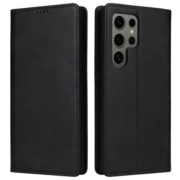 Samsung Galaxy S24 Ultra Case RFID Blocking Plånbok Läder Telefonskal - Svart Svart